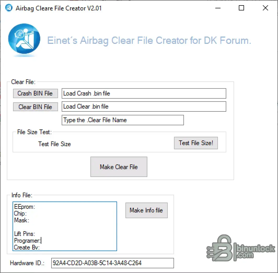 Airbag Clear Template Builder SRS ECU screenshot