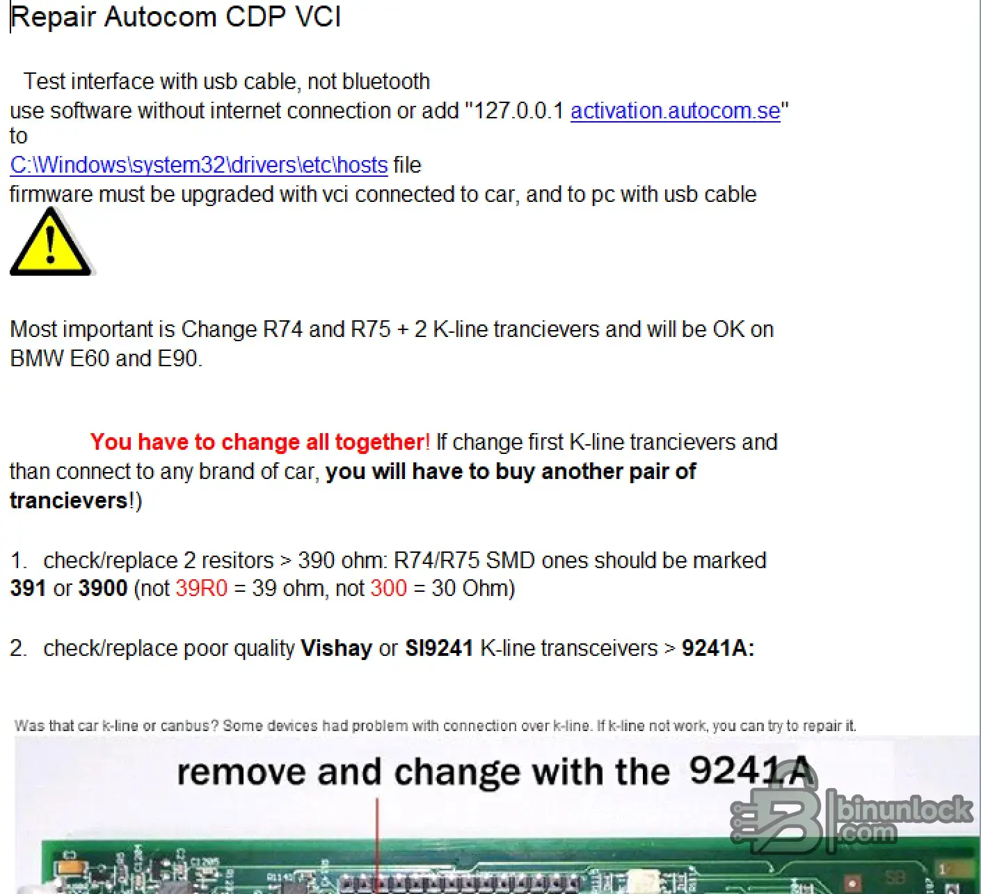 Autocom CDP VCI Repair Tutorial function screen