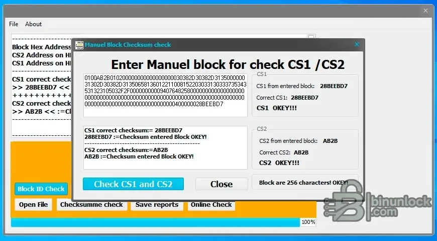 EEPROM CS1 CS2 Checker Bosch ECUs checksum screen
