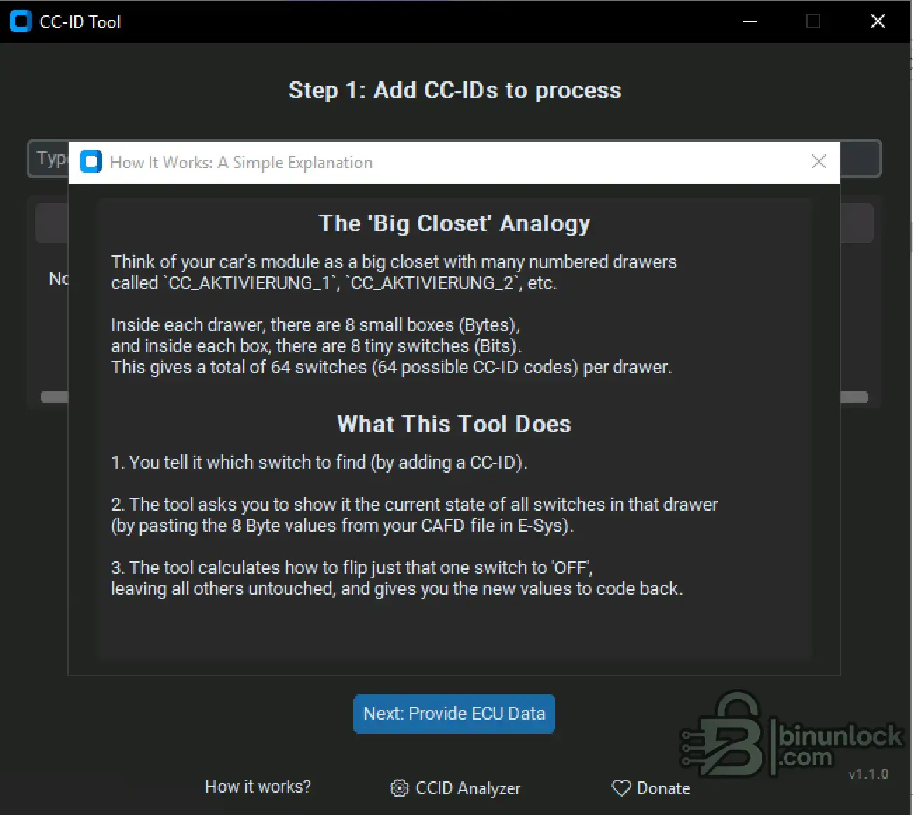 BMW CC-ID KOMBI Check Control Coding 1.0 screenshot