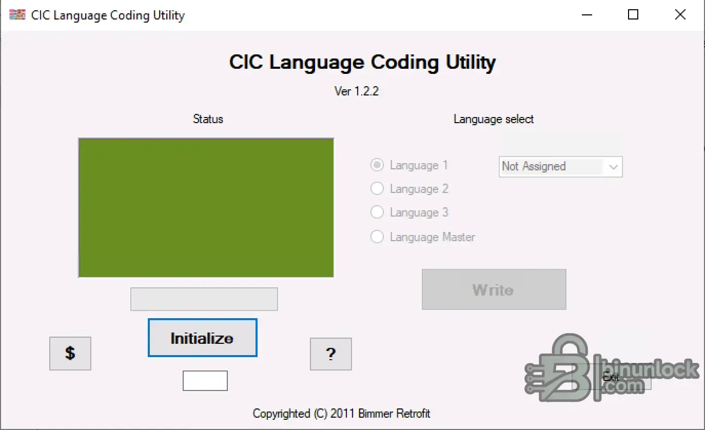 BMW CIC Coding Map Utility 1.2.2 status screen