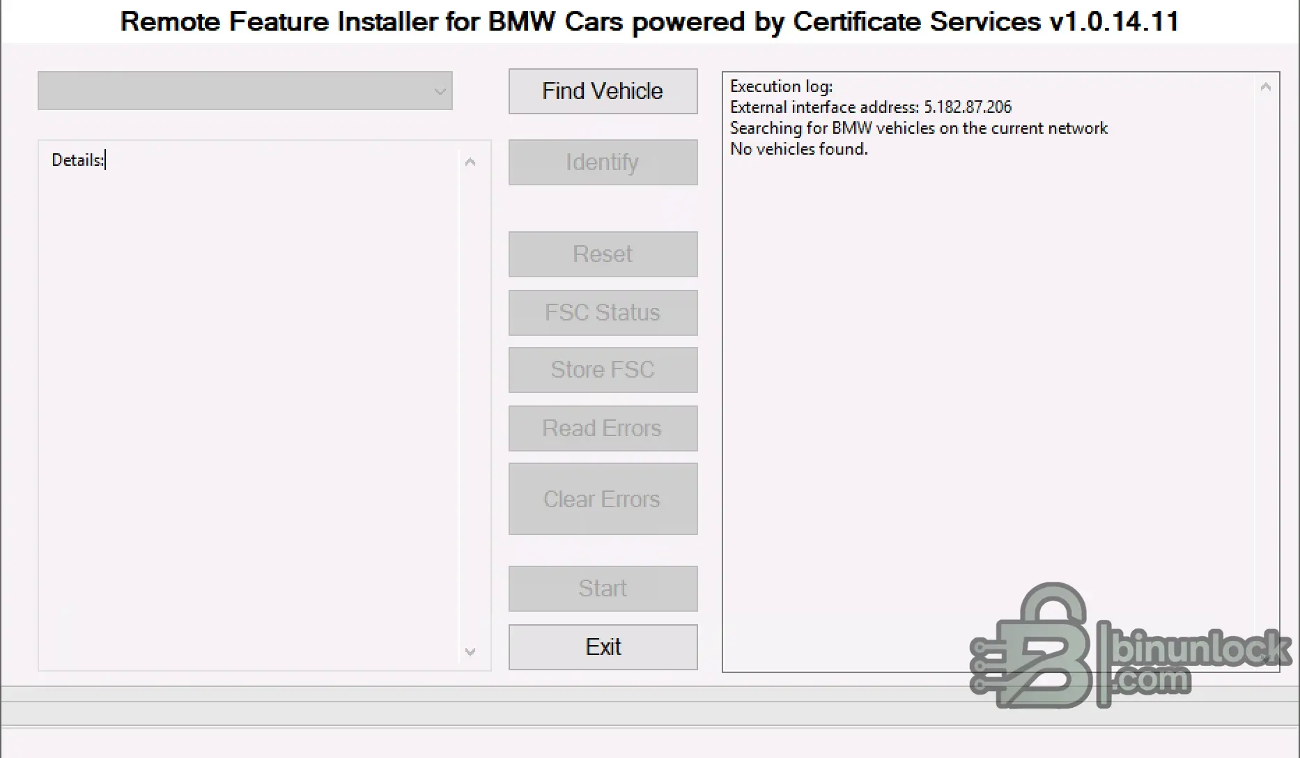 BMW Feature 0.14.11 coding screen
