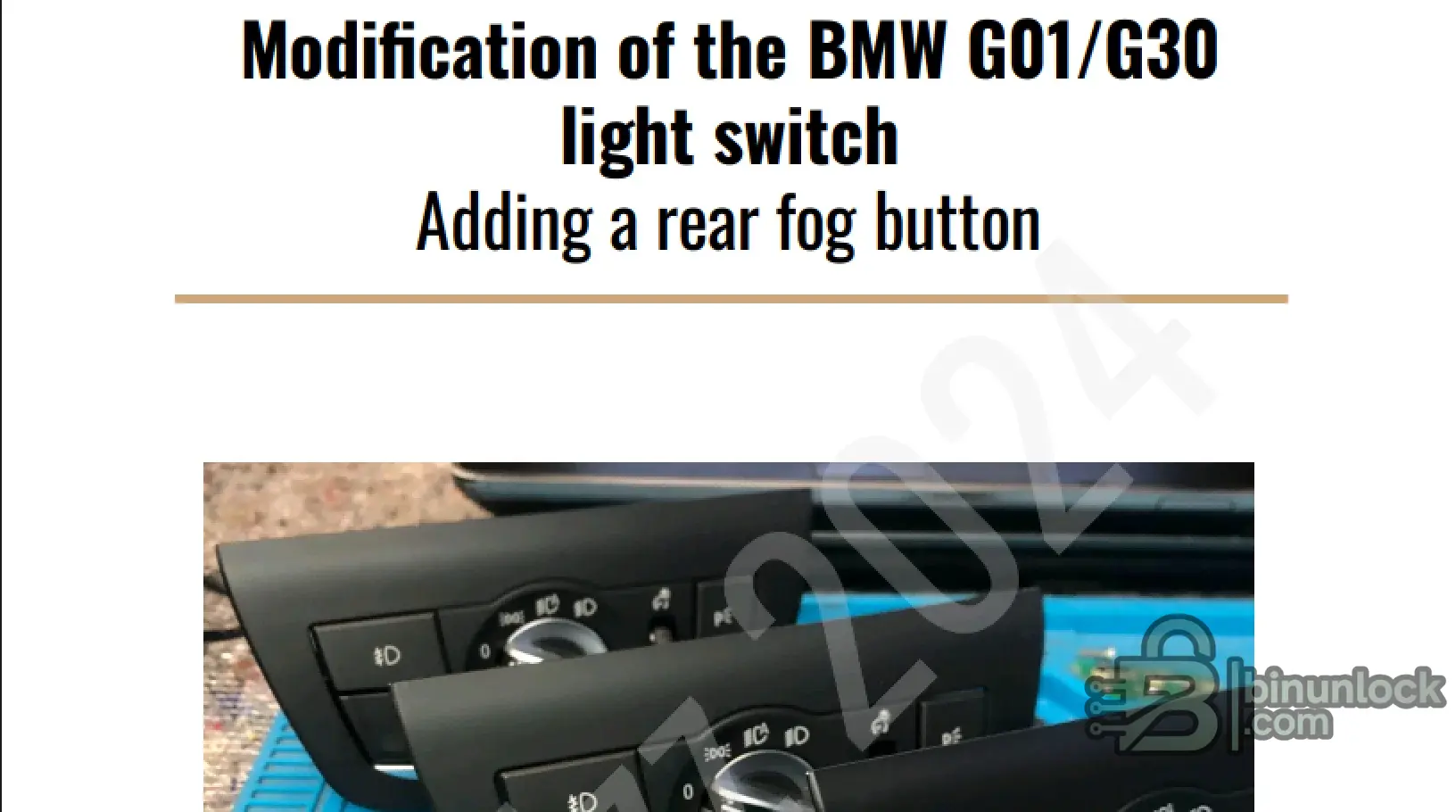 BMW G30 and G01 rear fog switch tutorial 2024 showing firmware and LIN workflow