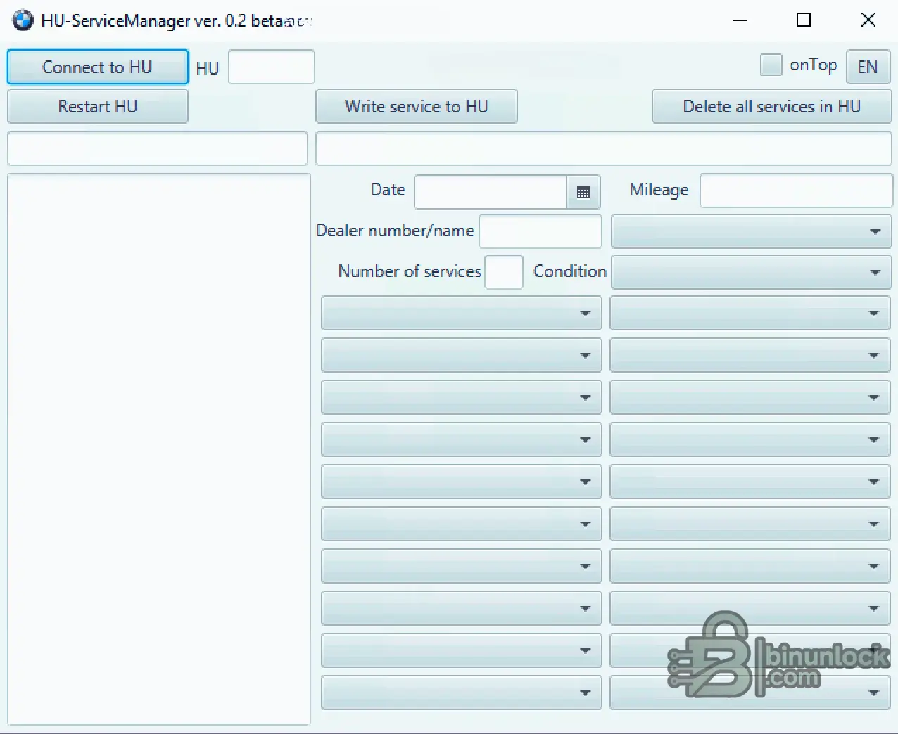 BMW HU-ServiceManager service screen