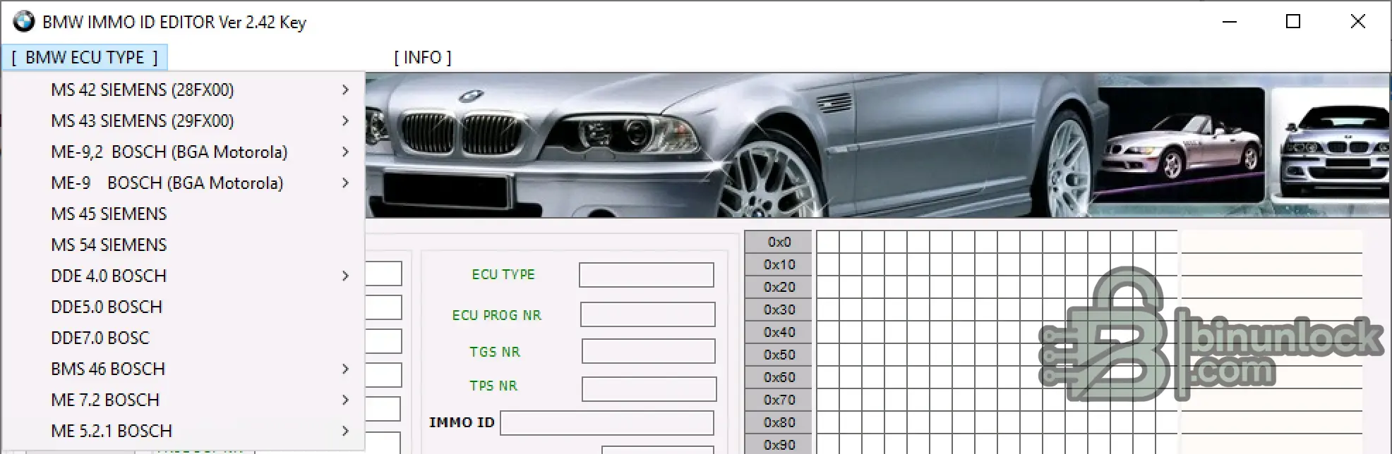 BMW IMMO ID Editor ECU Immobiliser 2.42 screenshot