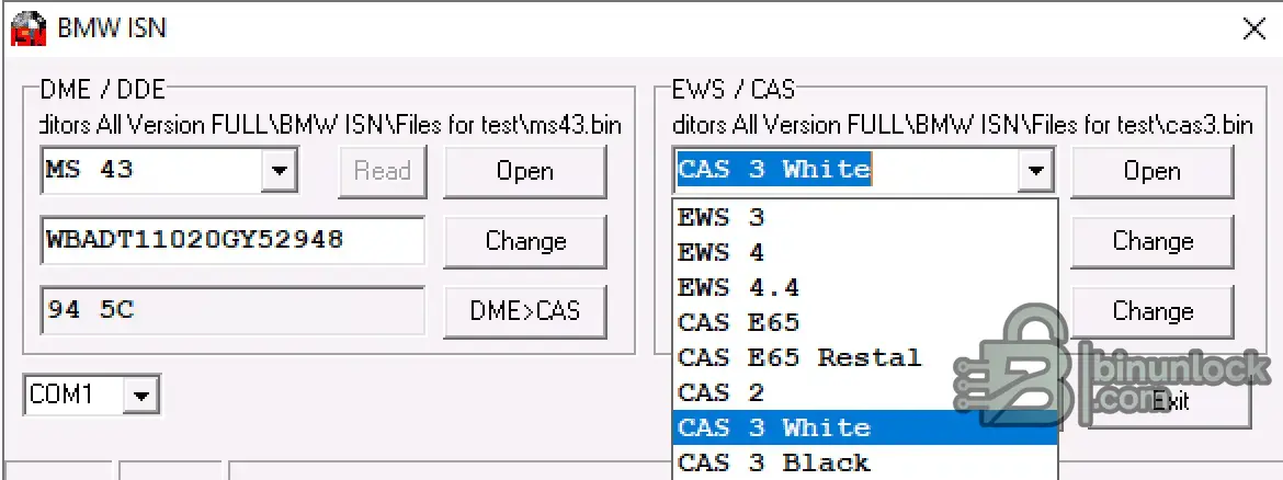 BMW ISN Editor screenshot