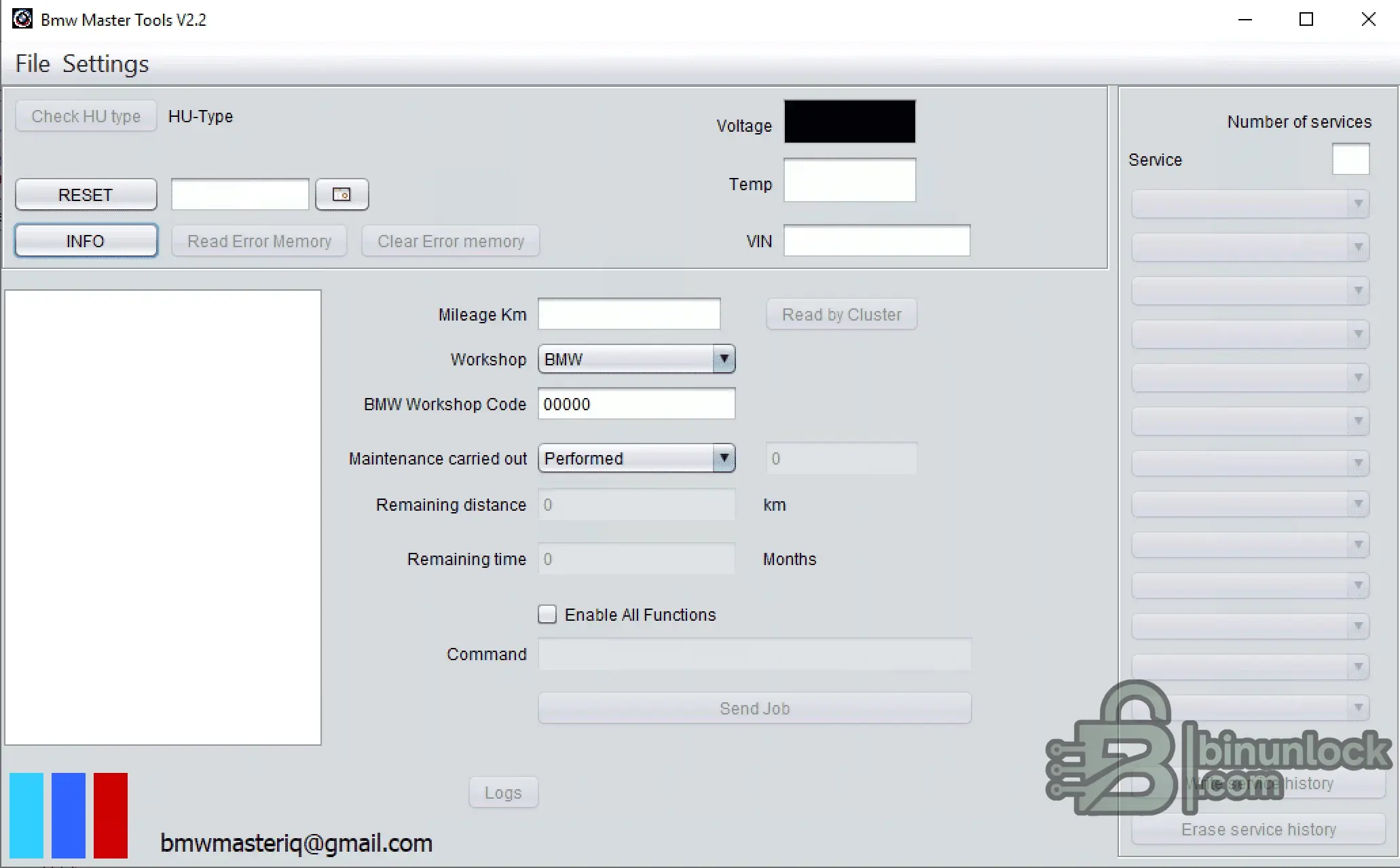 BMW Master service screen