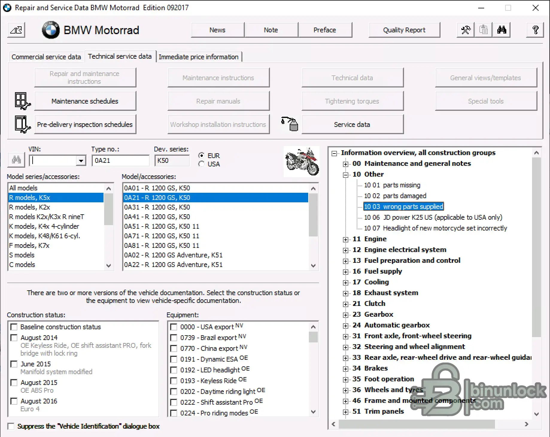 BMW Motorrad Repair Service Data Workshop 09.2017 screenshot