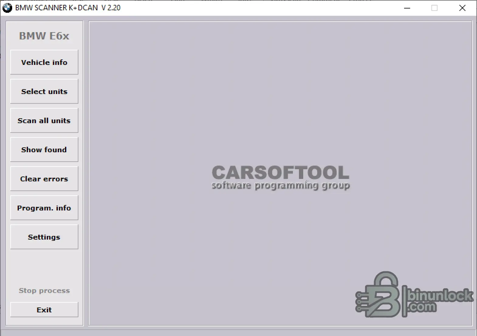 BMW Scanner4 v2.20 E6x module list showing CAS DME DSC and others