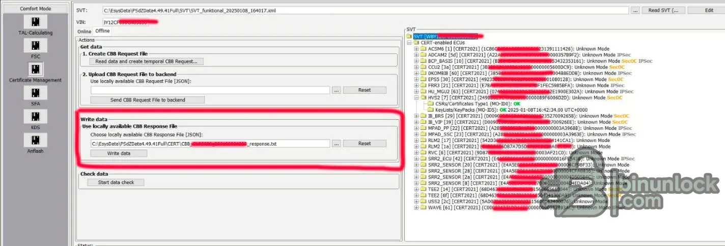 How to Clear Crash Data Validate status screen