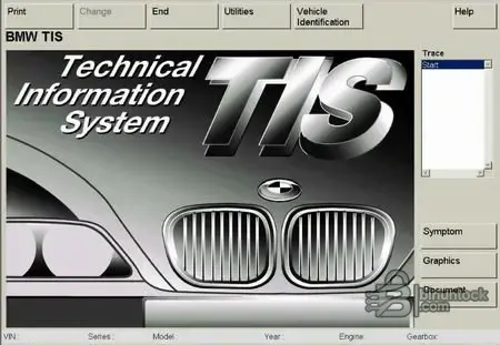 BMW TIS Technical Information menu screen