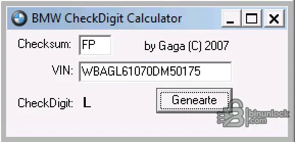 BMW VIN Check Digit Calculator 17-Character screenshot