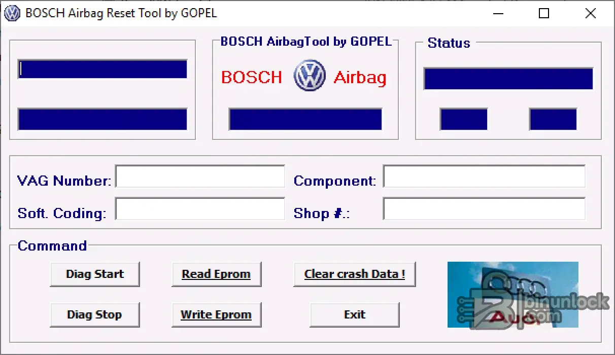 BOSCH Airbag Reset function screen