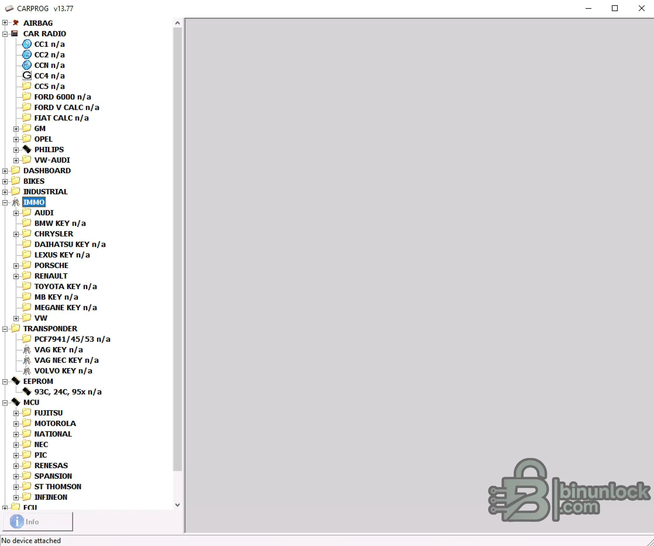 CarProg interface screenshot