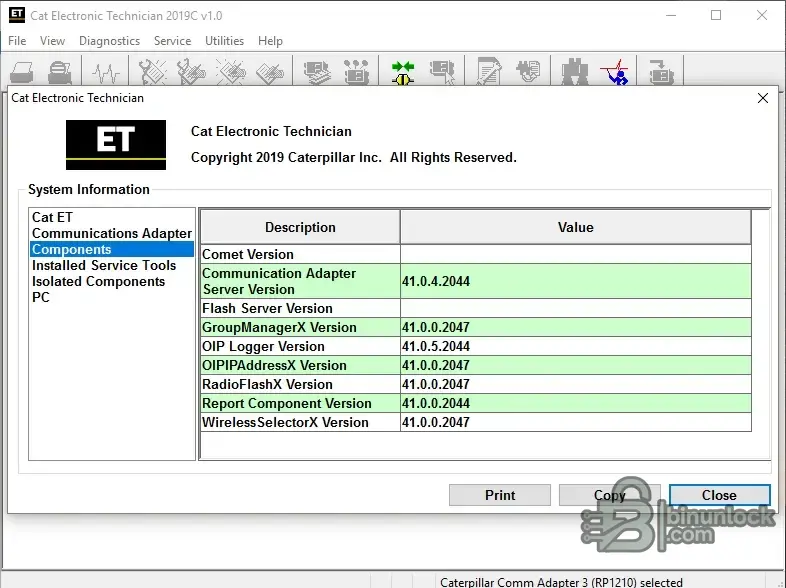 Cat Electronic Technician Diagnostics Caterpillar diagnostic screenshot