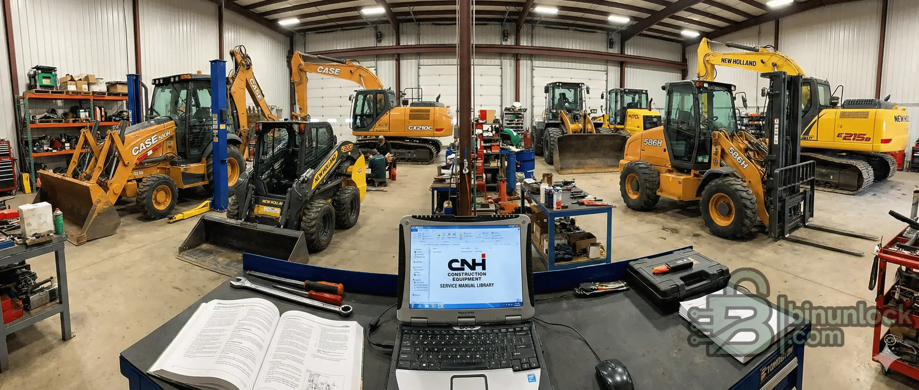 CNH Construction Equipment Service Library workshop screen