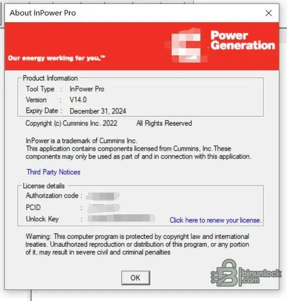 Cummins InPower Pro Generator Control screenshot