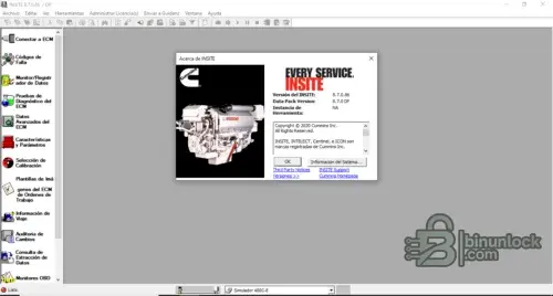 Cummins INSITE 8.7.0.86 diagnostic screen