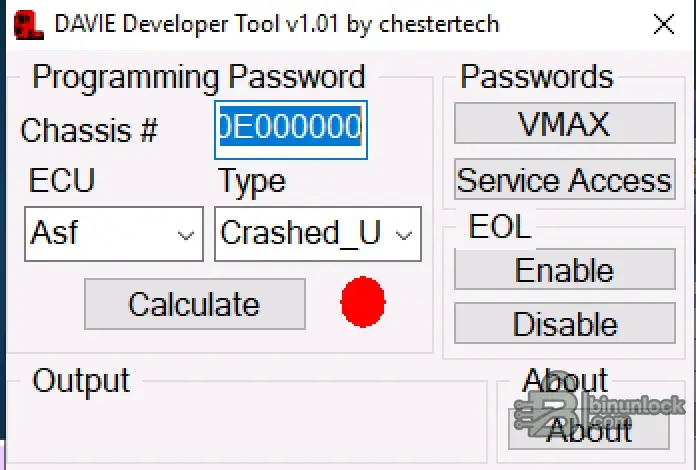 DAF Davie Developer calculator screen