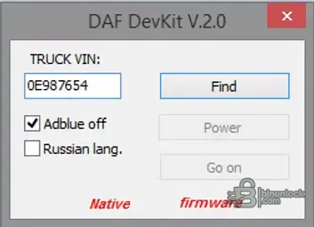 DAF Devik SCR Service Utility diagnostic screenshot