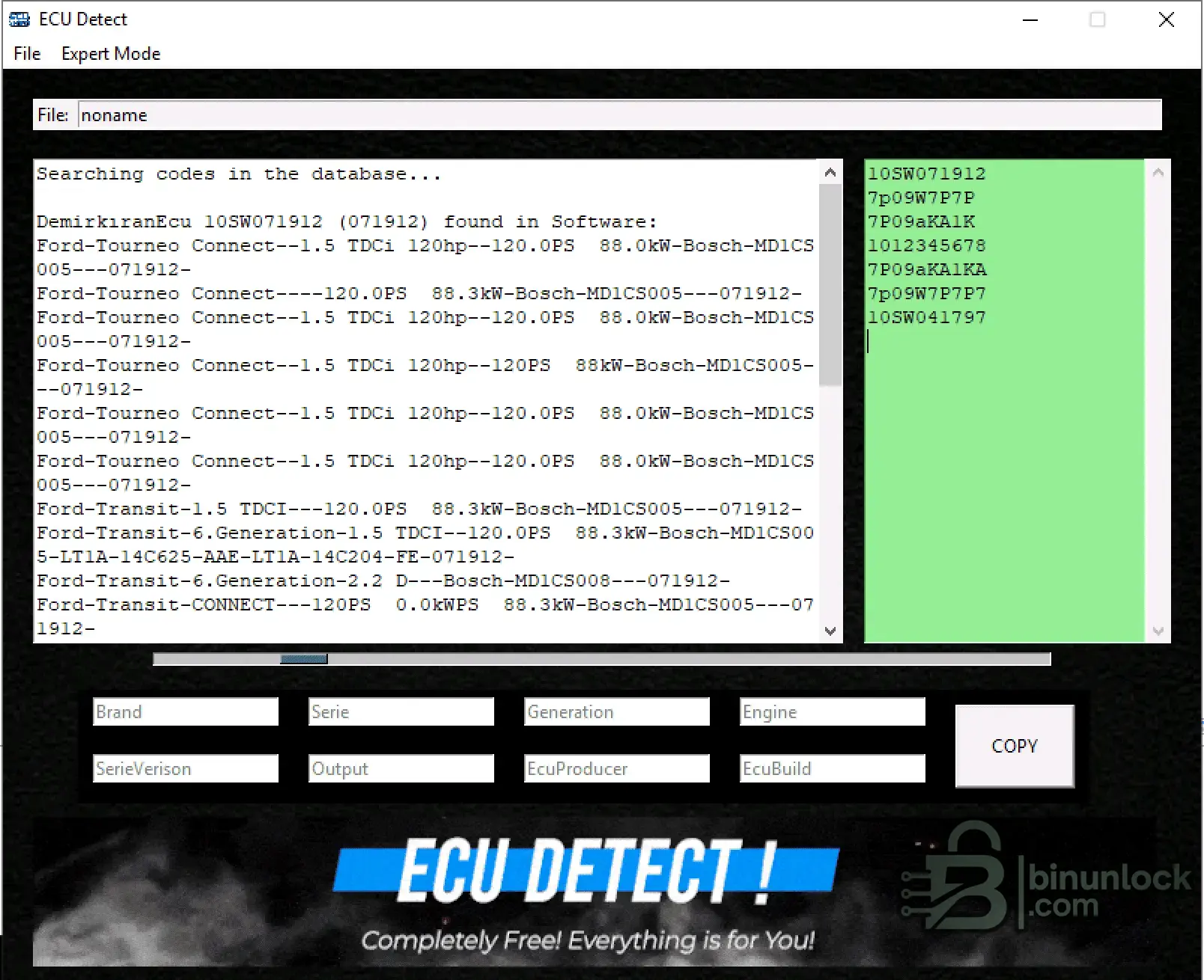 ECU Detect screenshot