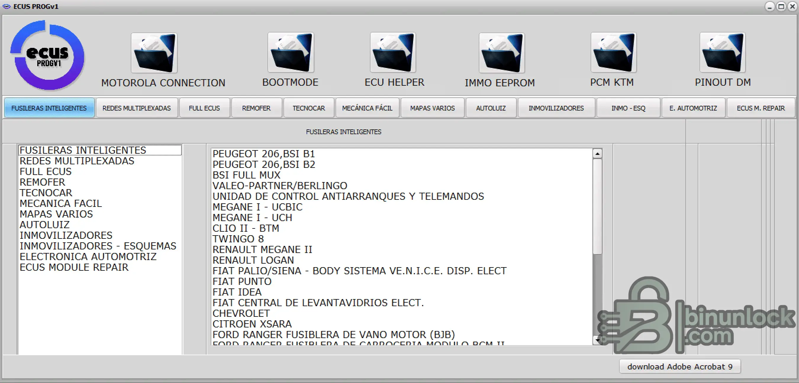 ECUs PROG v1 screenshot