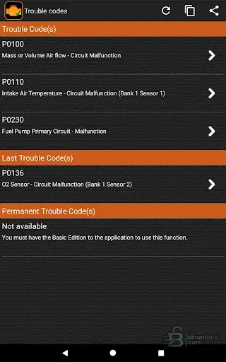 EOBD Facile 69.1072 diagnostic screen