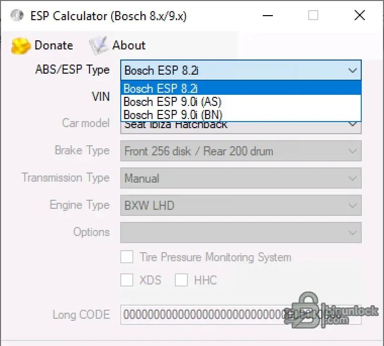 ESP Long Coding Calculator screenshot