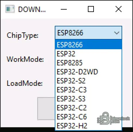 ESP32 Flash Tool v3.9.6 with ChipType menu for ESP32 and ESP8266 families
