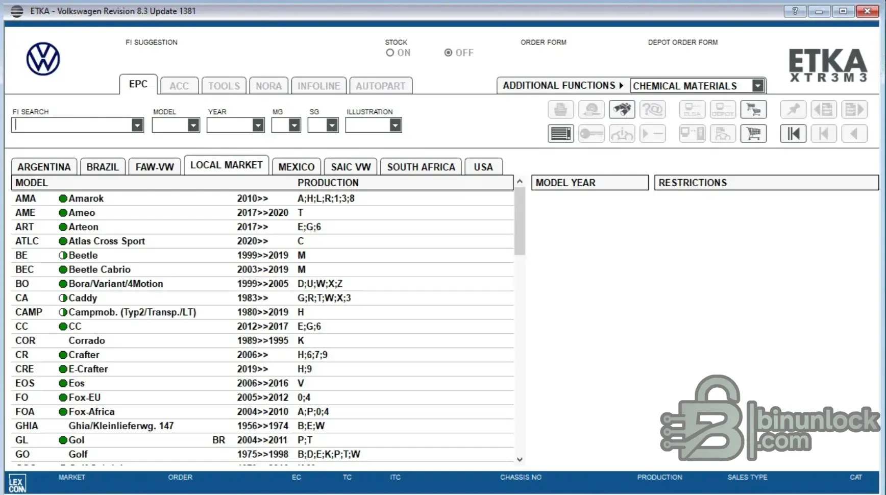 ETKA VW Group Parts Catalog EPC interface screenshot