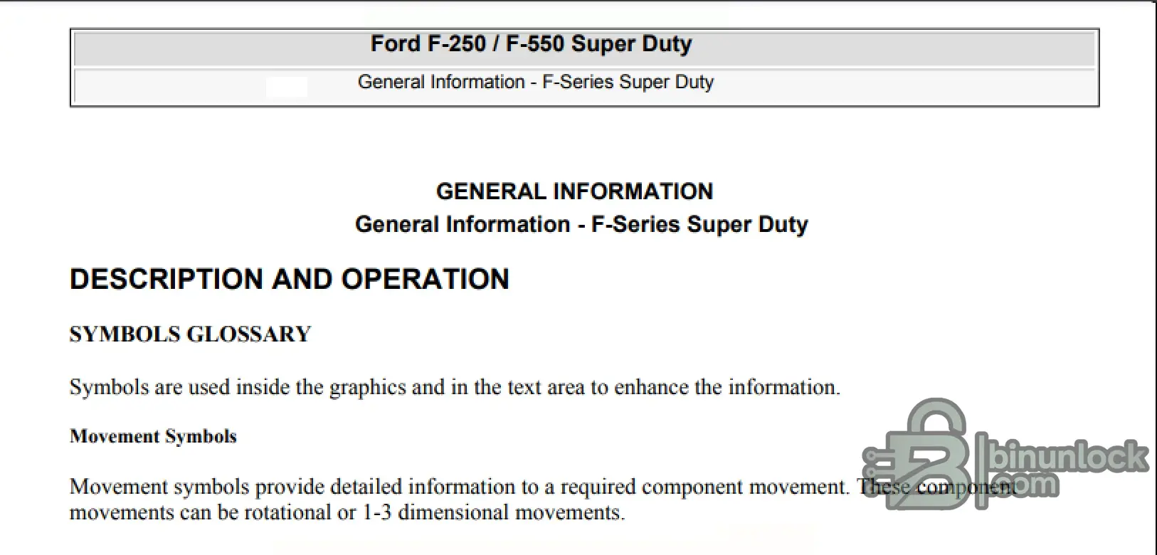Ford F-250 to F-550 Workshop Repair screenshot