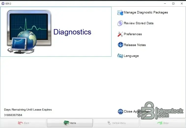 GM GDS2 menu screen