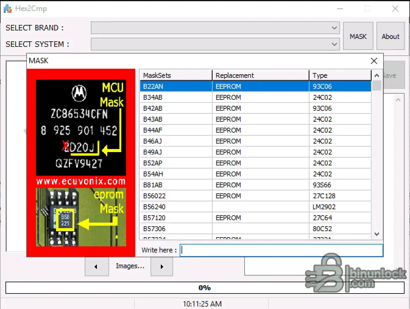 Hex2Cmp screenshot