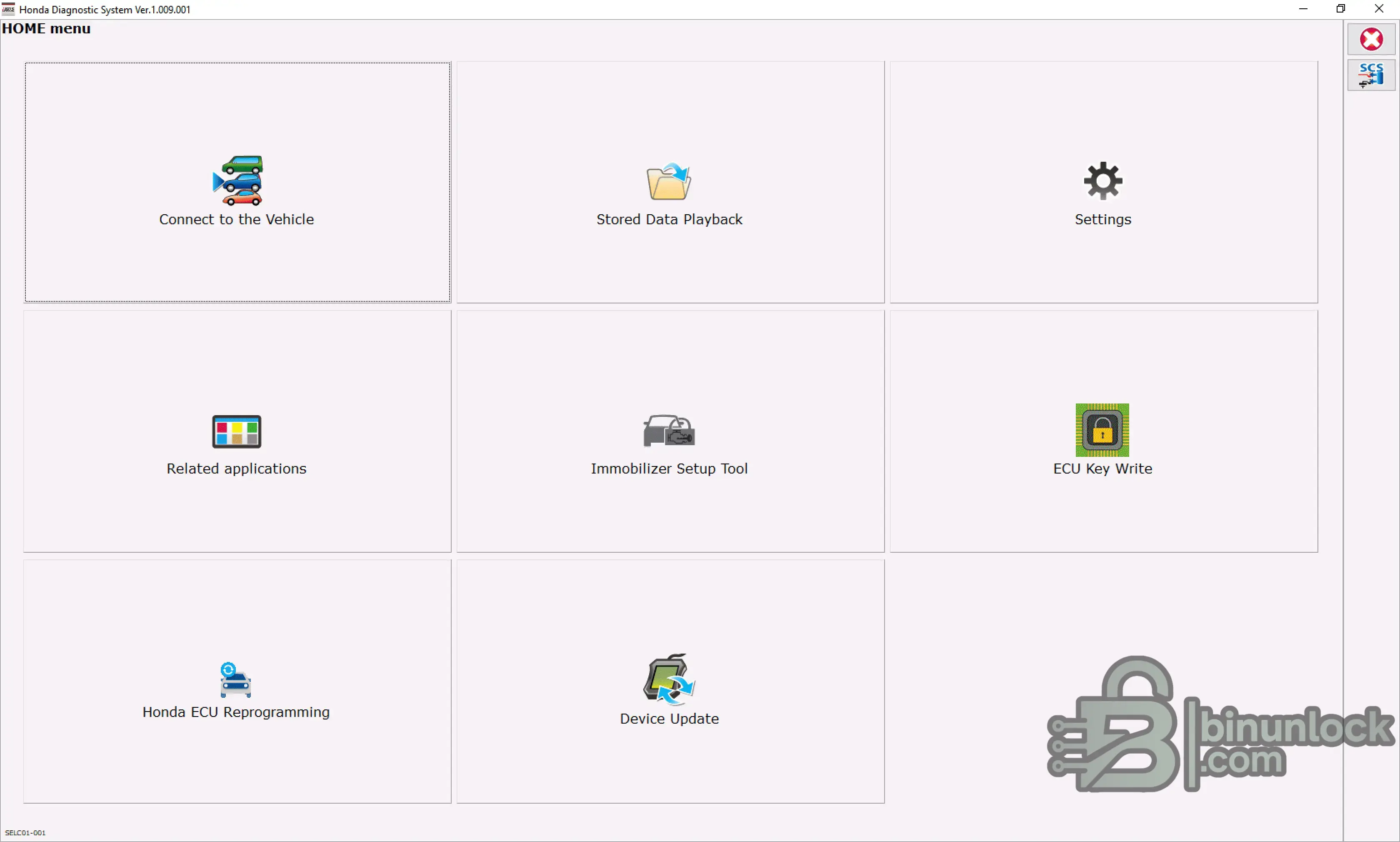 Honda HDS i-HDS Diagnostic menu screen