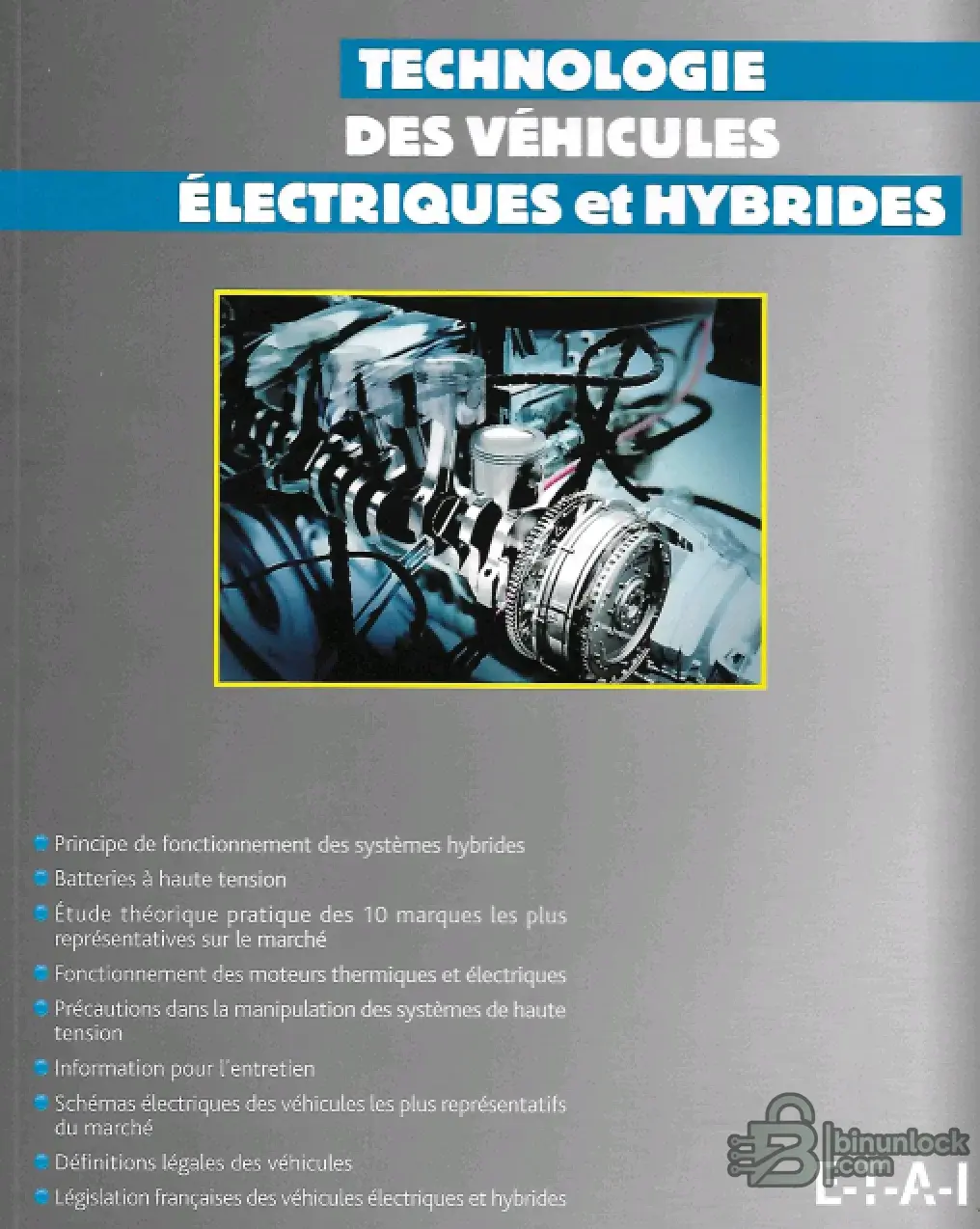 Hybrid and electric vehicle technology manual cover with systems list