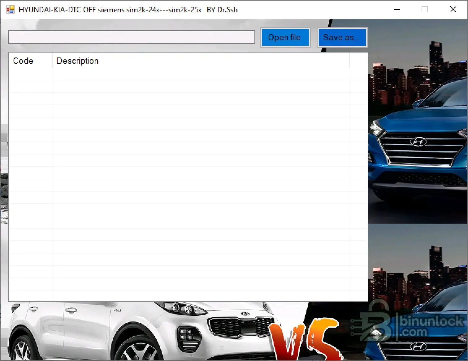 Hyundai Kia DTC Manager file screen