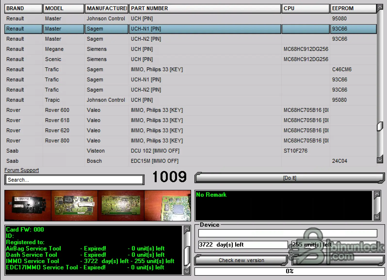 ImmoServiceTool PIN Key Data Calculator ECU interface screenshot