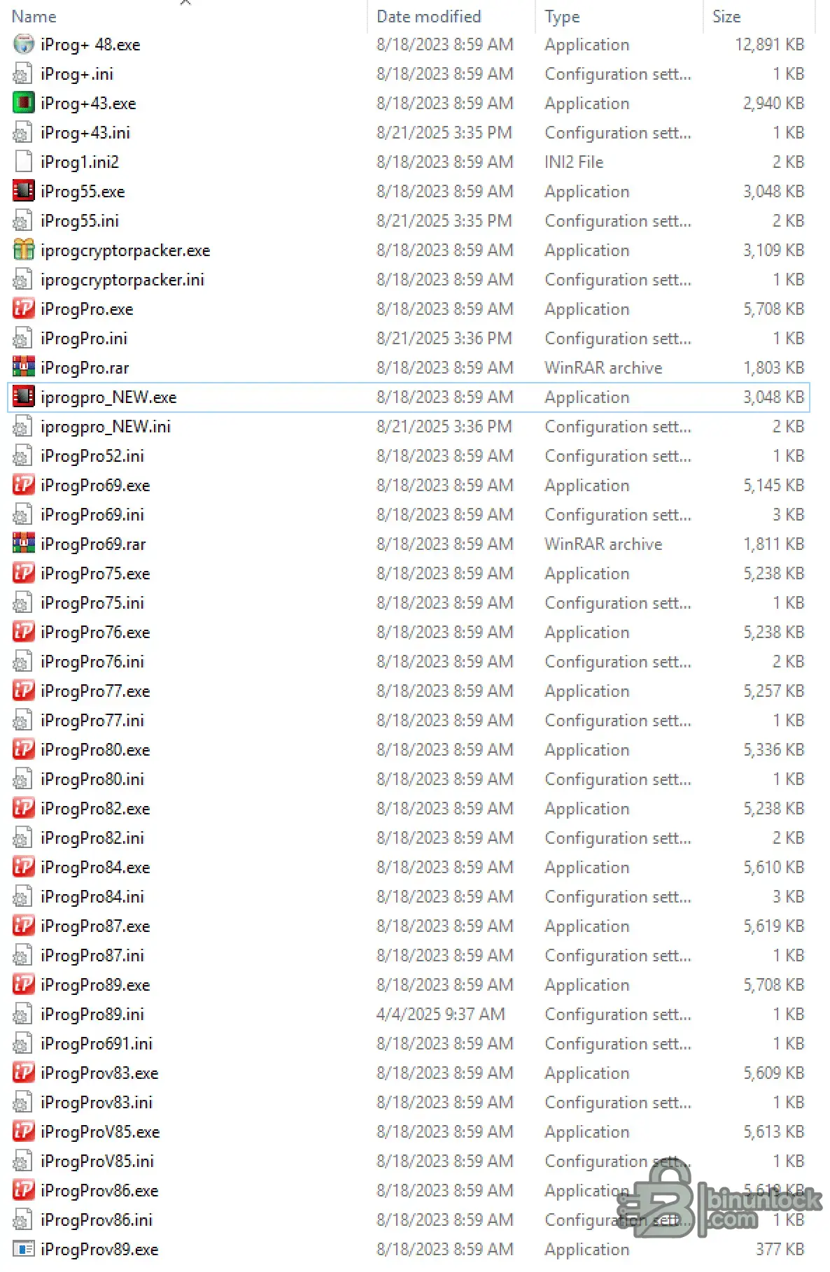 iProg Pro v89 file screen