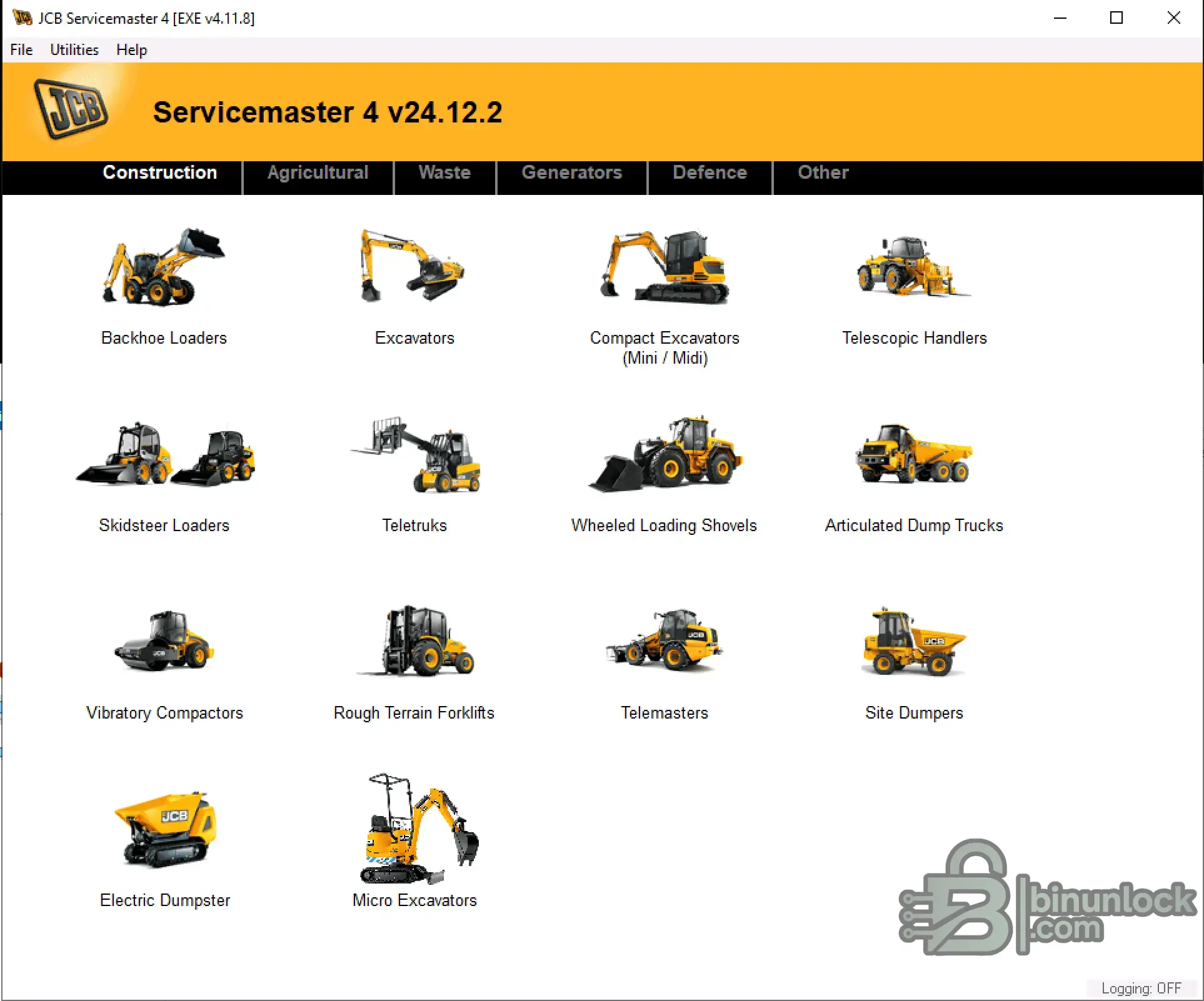 JCB Servicemaster 4 workshop screen