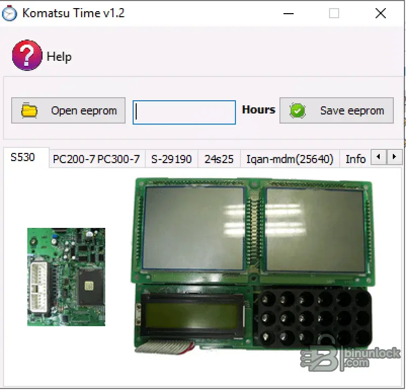 Komatsu Time cluster screen