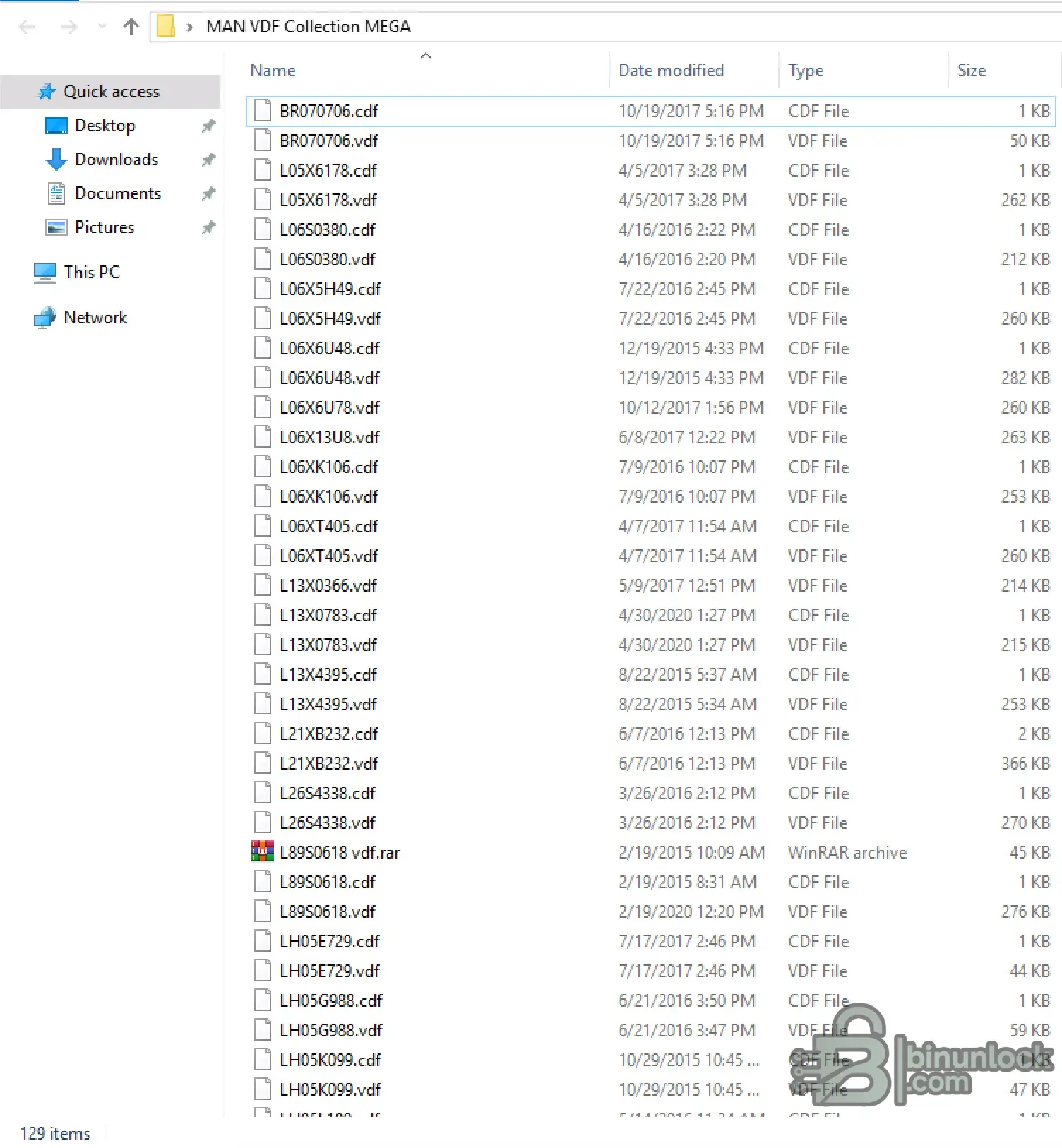 MAN VDF CDF file screen