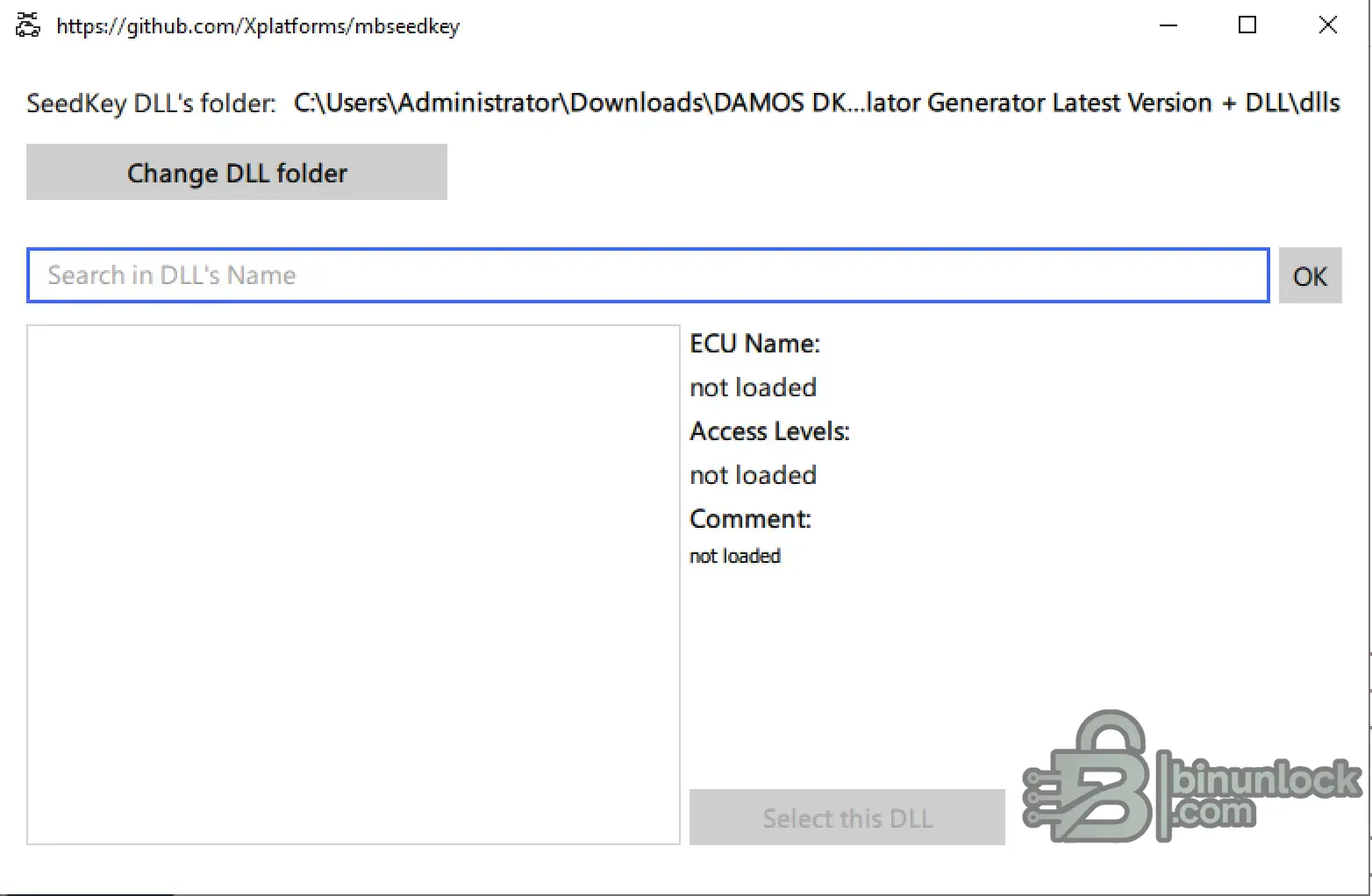 MBSeedKey Utility Mercedes-Benz ECU Security Access interface screenshot