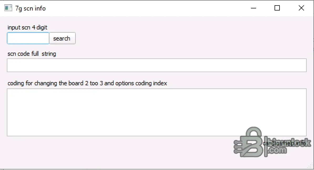 7G SCN Info coding screen