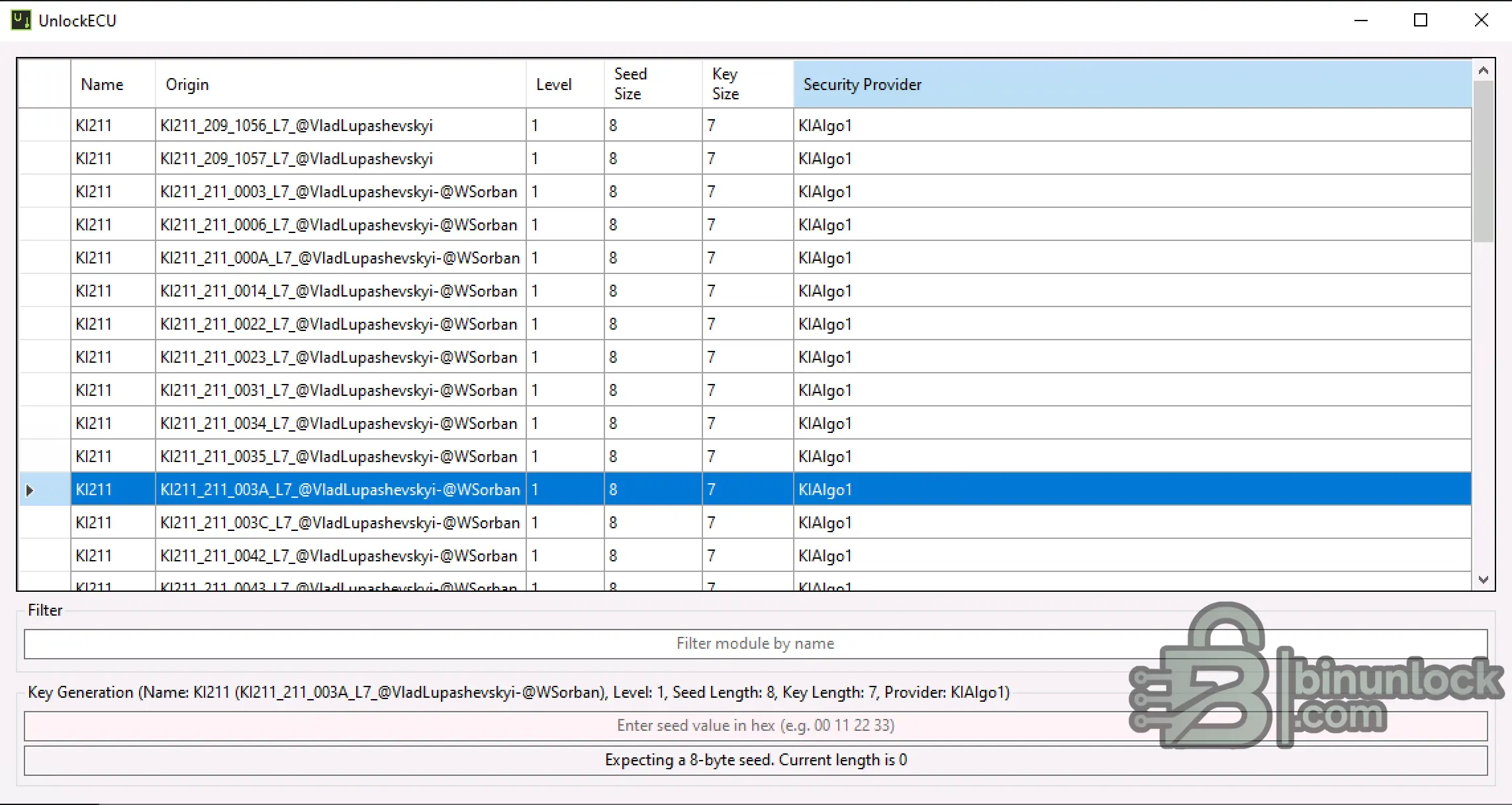 Mercedes KI211 Seed Key Calculator interface screenshot