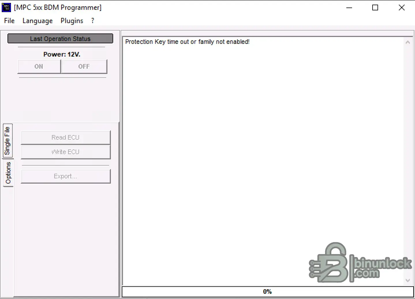EDC16 ECU Flasher MPC5xx BDM Programming file screen