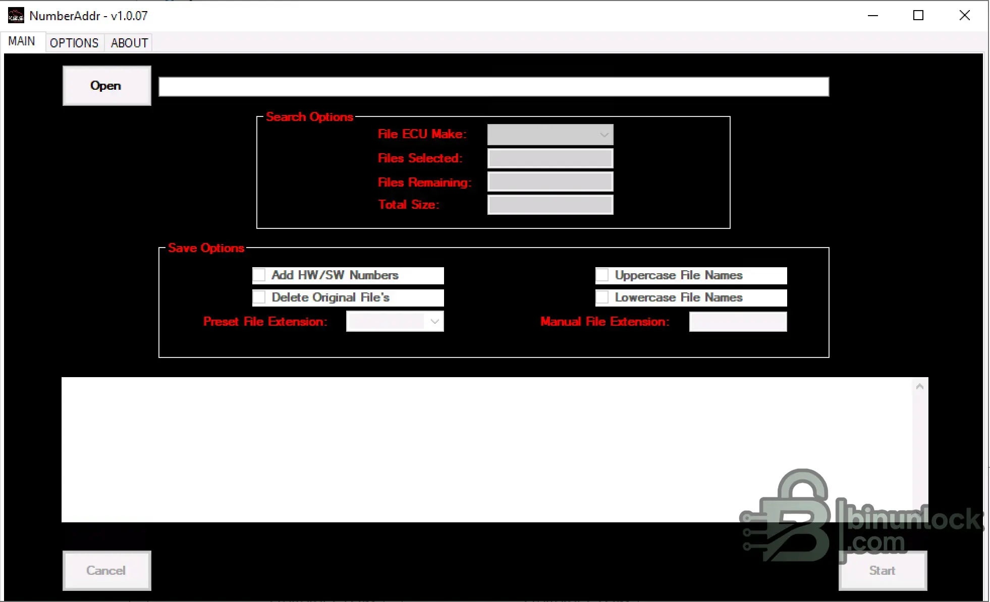 NumberAddr ECU Naming HW SW Identifier 1.0.07 screenshot