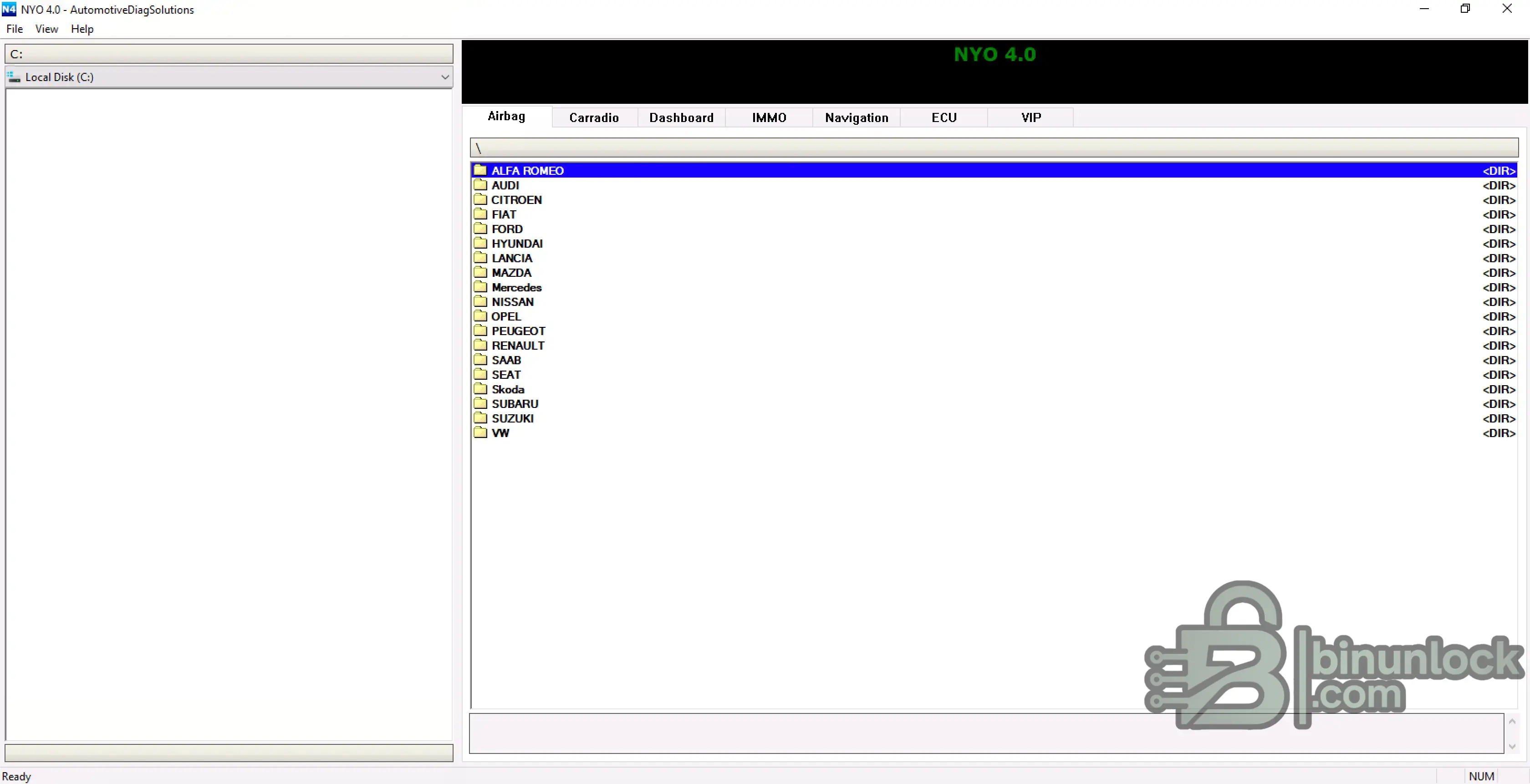 NYO Automotive Dump Editor Airbag Radio 4.0 screenshot
