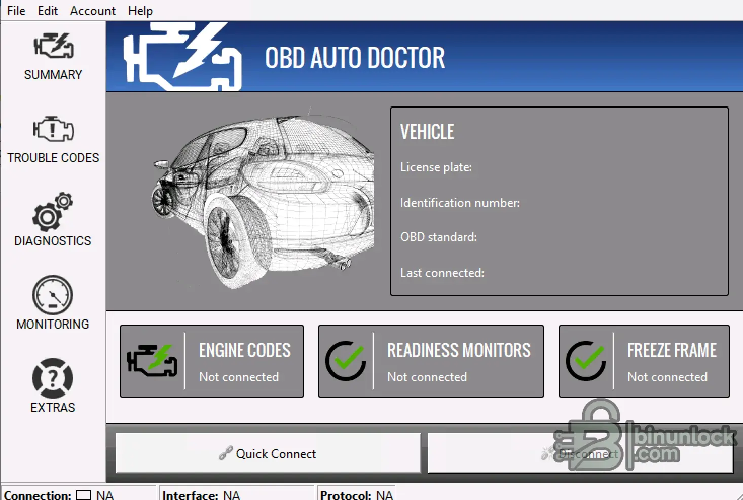OBD Auto Doctor PC Scanner Live 4.6 cluster screen