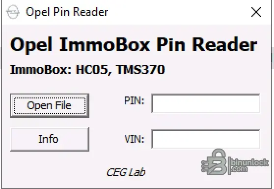 Opel ImmoBox Pin Reader HC05 TMS370 screenshot
