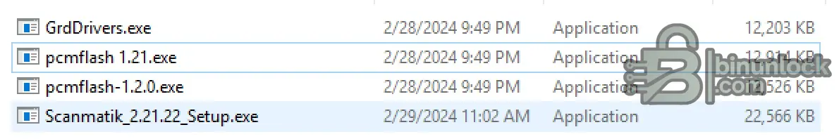 PCMflash 1.21 Scanmatik 2.21.22 file screen